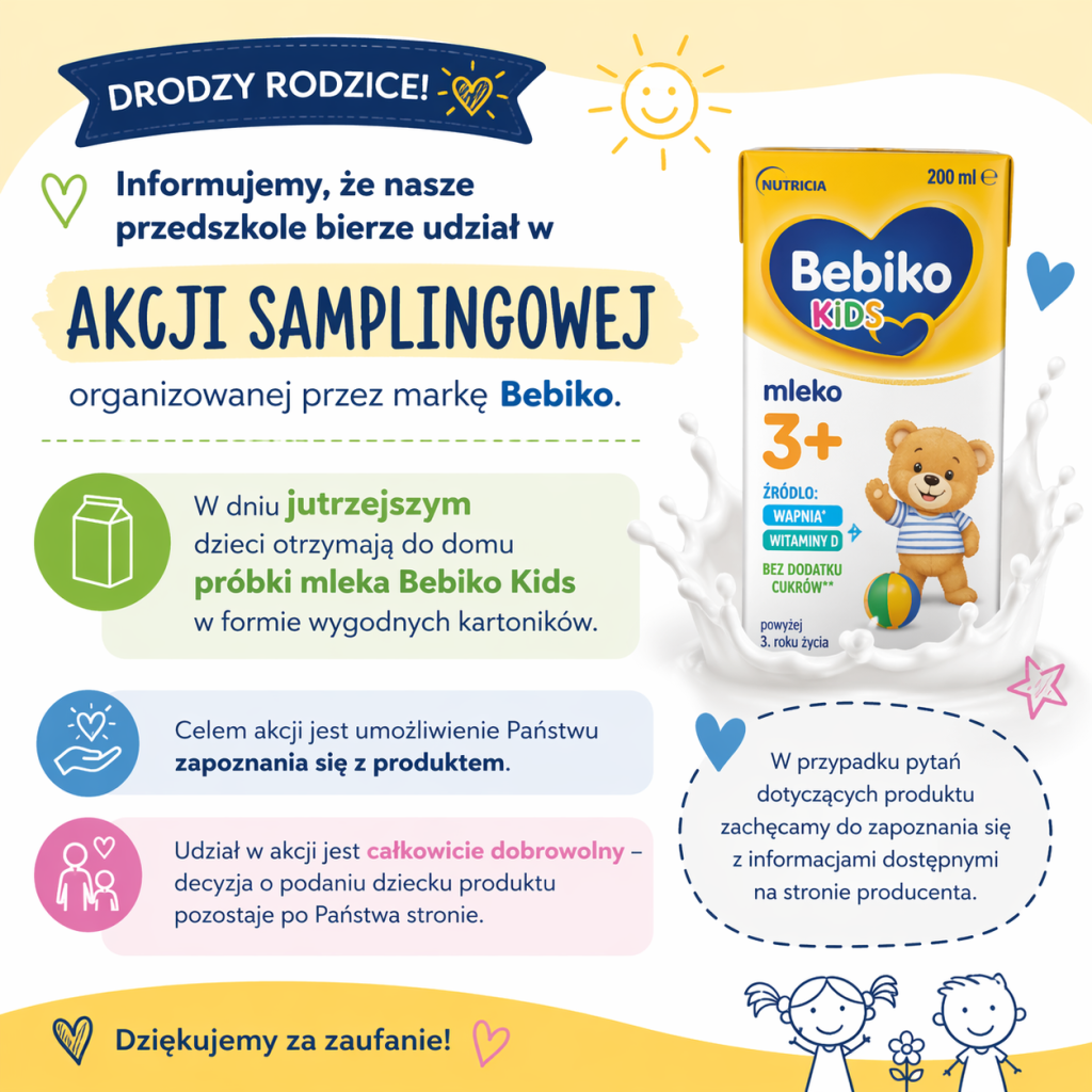 Darmowe próbki mleka dla dzieci Bebiko Kids